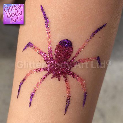 spider temporary tattoo stencil, spider glitter tattoo template