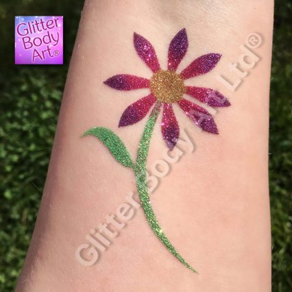 flower temporary tattoo, daisy flower stencil for glitter tattoos