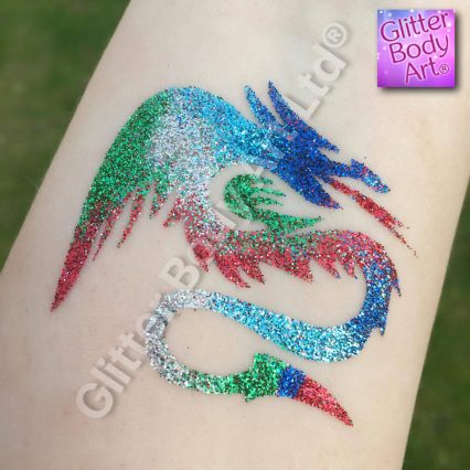 dragon glitter tattoo, dragon temporary tattoo stencil templates for kids