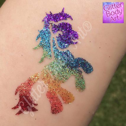 my little pony glitter tattoo, pony temporary tattoo stencil