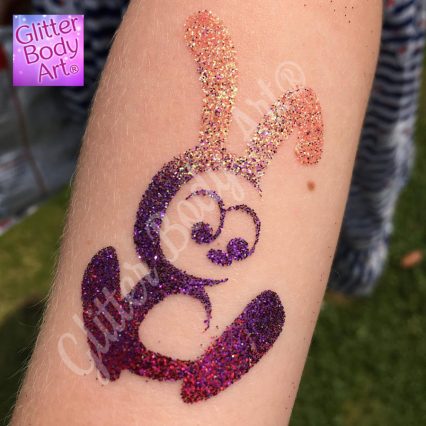 bunny rabbit glitter tattoo, stencils for temporary tattoos