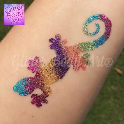 lizard temporary tattoo, gecko glitter tattoo stencil template, reptile party stencil