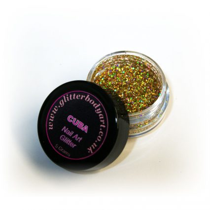 gold chunky holographic nail art glitter jar for nail techs