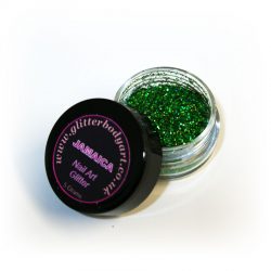 Vibrant green holographic chunky nail art glitter, gel and acrylic nails