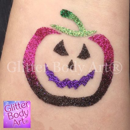 Halloween pumpkin face temporary tattoo stencil, halloween glitter tattoos
