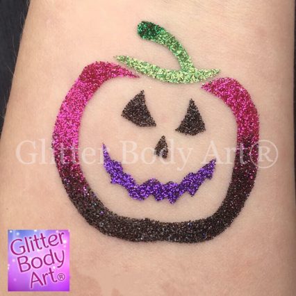 Halloween pumpkin face temporary tattoo stencil, halloween glitter tattoos