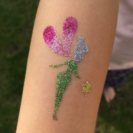 tinkerbell fairy temporary tattoo stencil for glitter tattoos